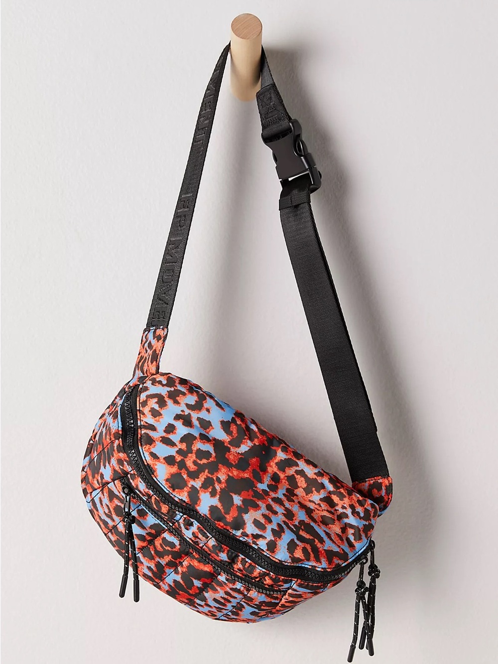 Free People Red Quilted Print Sling Bag - Sci Fi Animal Print